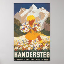 Kandersteg Switzerland Vintage Travel Poster