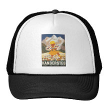 Kandersteg Switzerland Vintage Travel Poster Hats