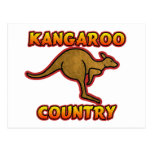 Kangaroo Country Design Red Postcards