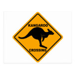 Kangaroo Crossing Sign Postcards
