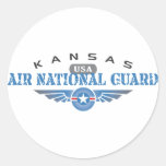 Kansas Air National Guard Round Stickers
