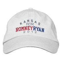 Kansas Mitt Romney Paul Ryan 2012 Embroidered Baseball Caps