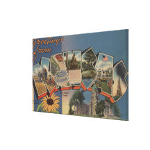 Kansas (State Capital/Flower) Stretched Canvas Print
