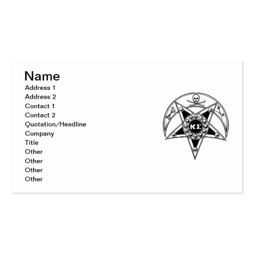 Kappa Sigma Badge Business Card Templates