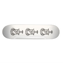 Kappa Sigma Crest - Black and White Skate Board Deck
