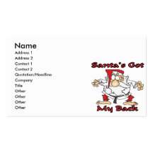 karate santas got my back funny cartoon business card