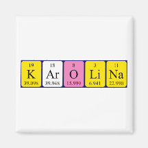 Karolina periodic table name magnet