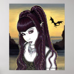 Katana Gothic Dragon Goddess Poster