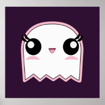 Kawaii Baby Ghost Halloween poster