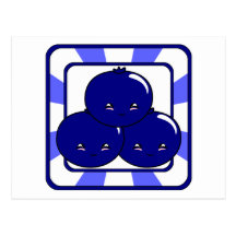 Kawaii Blueberry Basket (Boy) Post Card