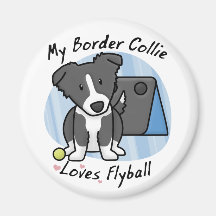 Kawaii Border Collie Flyball Magnet