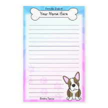 Kawaii Brindle Boston Terrier Stationery