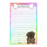Kawaii Brindle Mastiff Stationery (Rainbow)