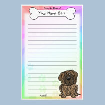 Kawaii Brindle Mastiff Stationery (Rainbow) stationery