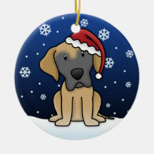 Kawaii Cartoon Fawn Great Dane Christmas Christmas Tree Ornaments