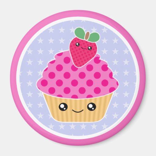 Kawaii Cupcake Strawberry Magnet