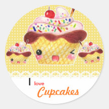 Kawaii cupcakes sticker