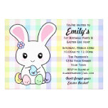 Kawaii Easter Bunny Birthday Invitation
