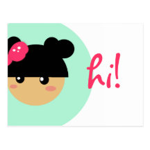 kawaii girl postcard || stationery