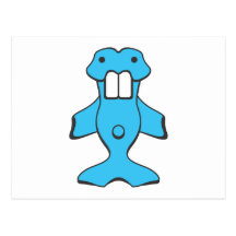 KAWAII Half Beaver Half Fish Post Card