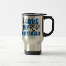 Kawaii I Love My Catahoula Coffee Mugs