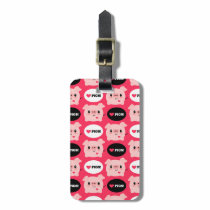 Kawaii I Love Pigs luggage tags