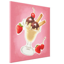 Kawaii ice-cream canvas print