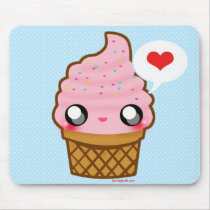 Kawaii Ice Cream Love  Mousepad mousepads