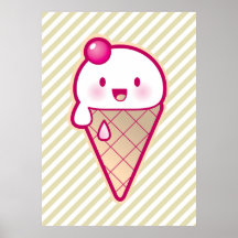 Kawaii Ice Cream Poster