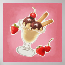 Kawaii ice-cream posters