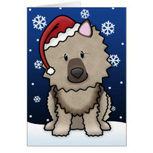 Kawaii Keeshond Christmas Card