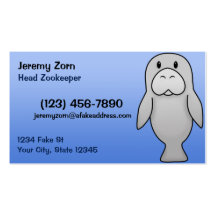 Kawaii Manatee Business Cards