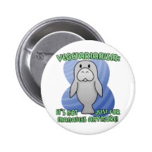 Kawaii Manatee Pinback Button