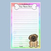 Kawaii Mastiff Stationery (Rainbow) stationery