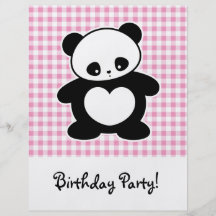 Kawaii panda flyer design