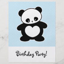 Kawaii panda full color flyer