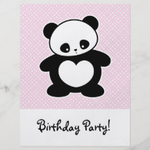 Kawaii panda full colour flyer