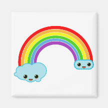 kawaii rainbow clouds magnet