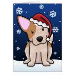 Kawaii Red Heeler Christmas Card