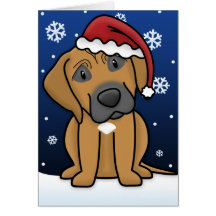 Kawaii Rhodesian Ridgeback Christmas Card