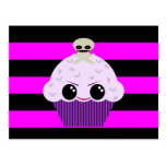 Kawaii Spooky Cupcake Skull Spiders Bats Postcards