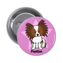 Kawaii Star Papillon Pinback Button