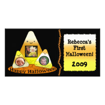 Kawaii Style Halloween Custom Photo Card