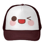 Kawaii Sweet Winky Face Happy Eyes Smile Friend Trucker Hats