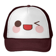 Kawaii Sweet Winky Face Happy Eyes Smile Friend Trucker Hats