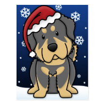 Kawaii Tibetan Mastiff Christmas Postcard