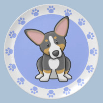Kawaii Tri Corgi Plate plates