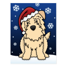 Kawaii Wheaten Glen of Imaal Terrier Christmas Postcard