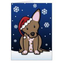 Kawaii Xoloitzcuintli Christmas Card