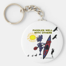 Kayak Paddles Well With Others II Keychains